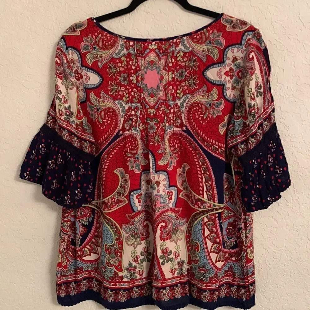 Bila Cute Ruffles Sleeve Top Tunic Size M